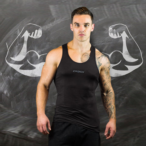 kpoplk Mens Workout Tank Tops,Men's Gym Bodybuilding Muscle Tank Top Train  Hard Vest Workout Shirt(Grey,M)