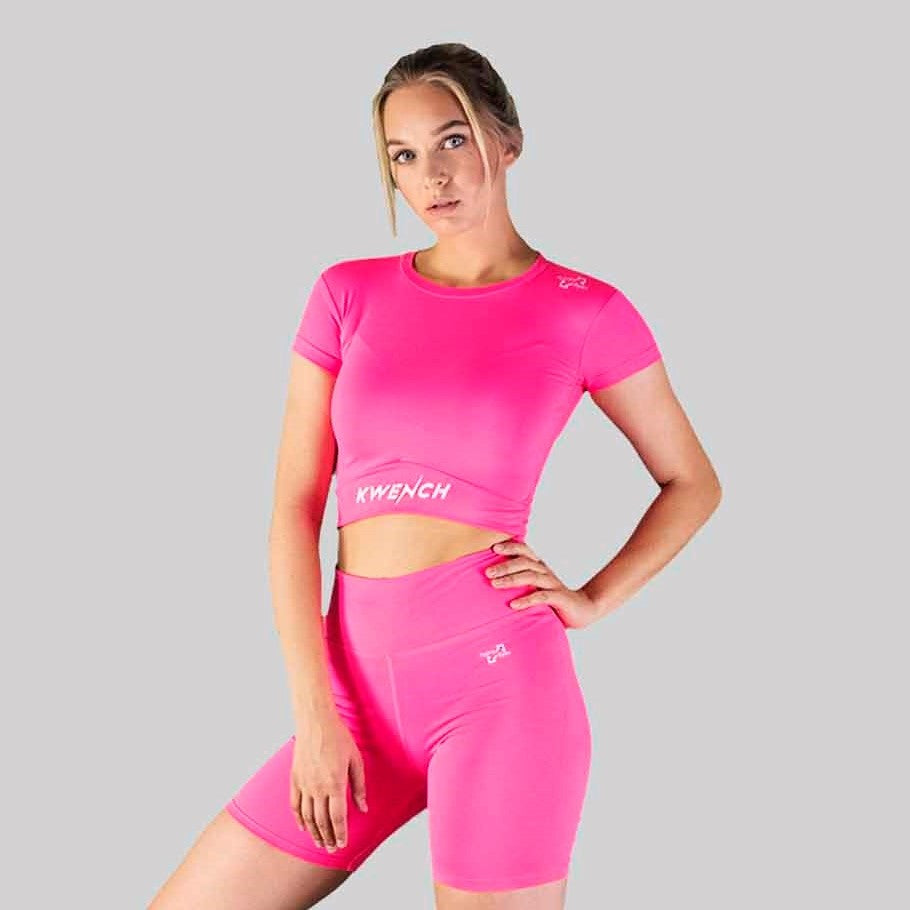 Kwench Womens Gymshark Yoga top tank tshirt Pink crop