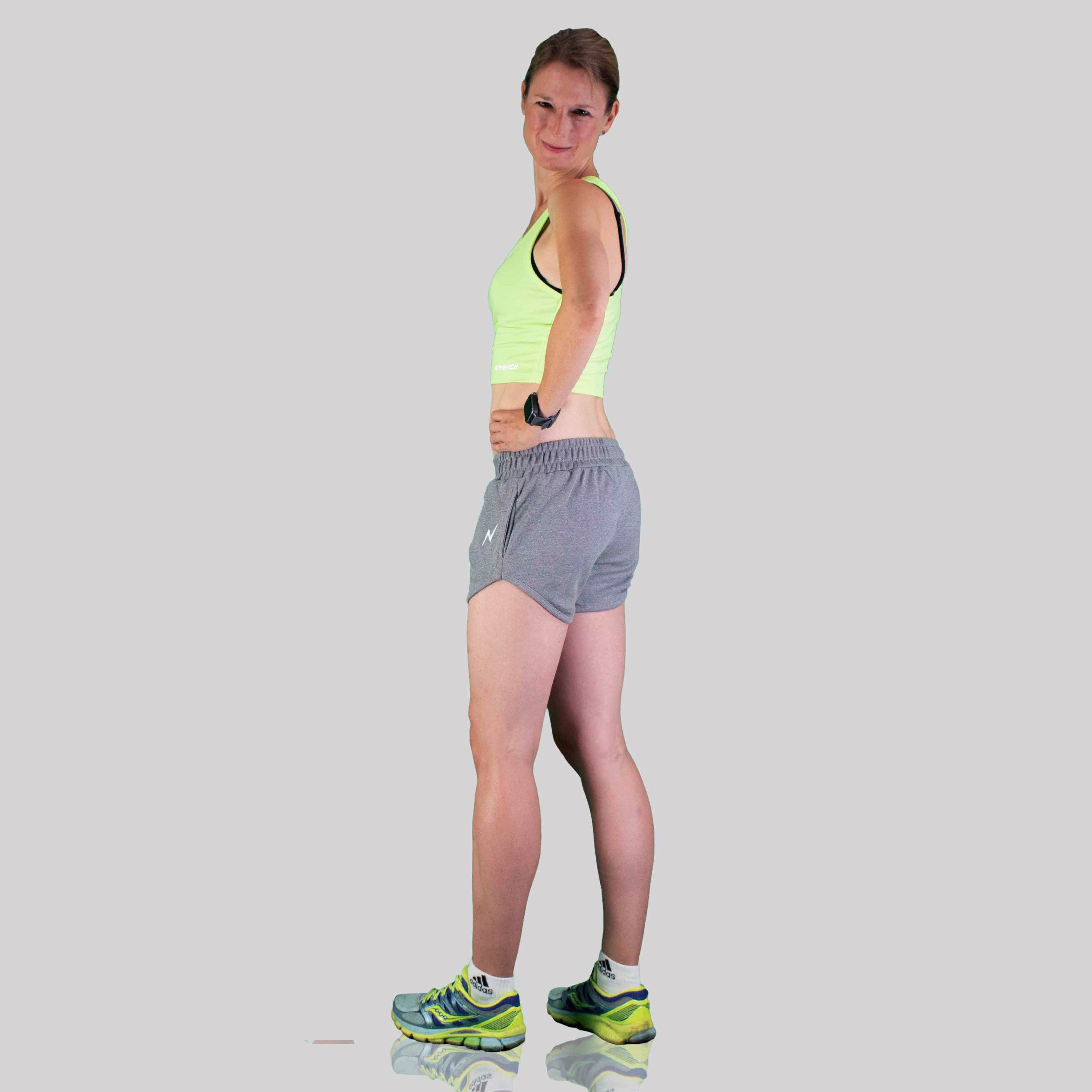 Kwench womens gym running yoga shorts 