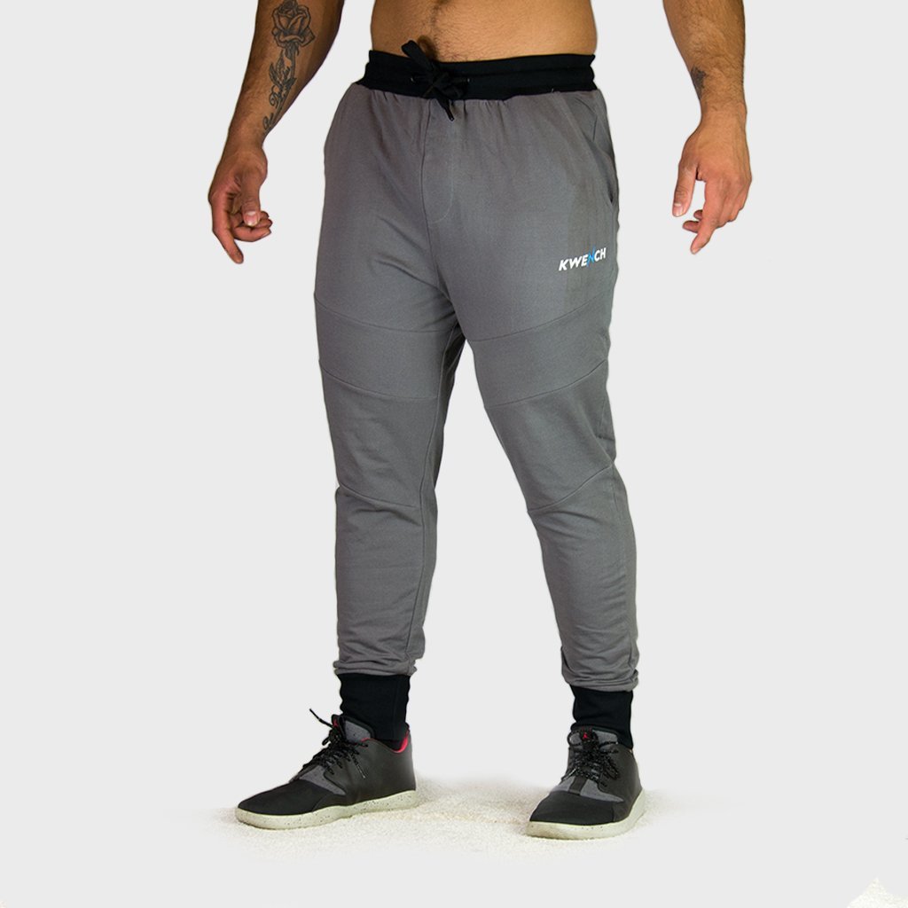 Pudolla Men's Joggers Sweatpants with 3 Zipper Pockets Workout Track Pants  for Men Running Gym Walking Casual Golf Light Grey Medium