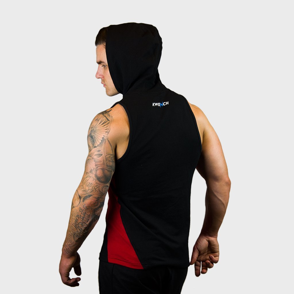 Kwench Mens Gym workout Fitness Sleeveless hoodie